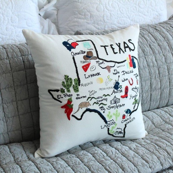 ida + mae Other - Texas Embroidered throw pillow
